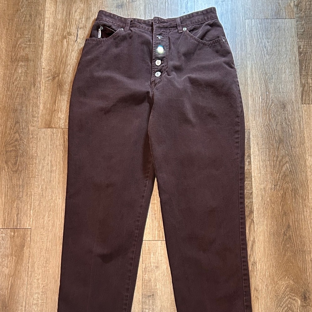 Vintage Bongo Gene Montesano Brown High Waist Tapered Jeans Made in USA 15